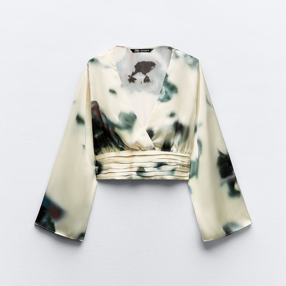 NWT ZARA TIE DYE PRINT CROPPED TOP